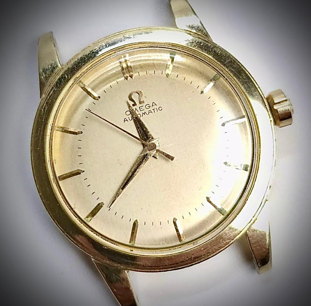 #1405 Vtg Omega Seamaster Unsigned 14K Gold Filled G6250 Cal 354 Automatic Screw Back