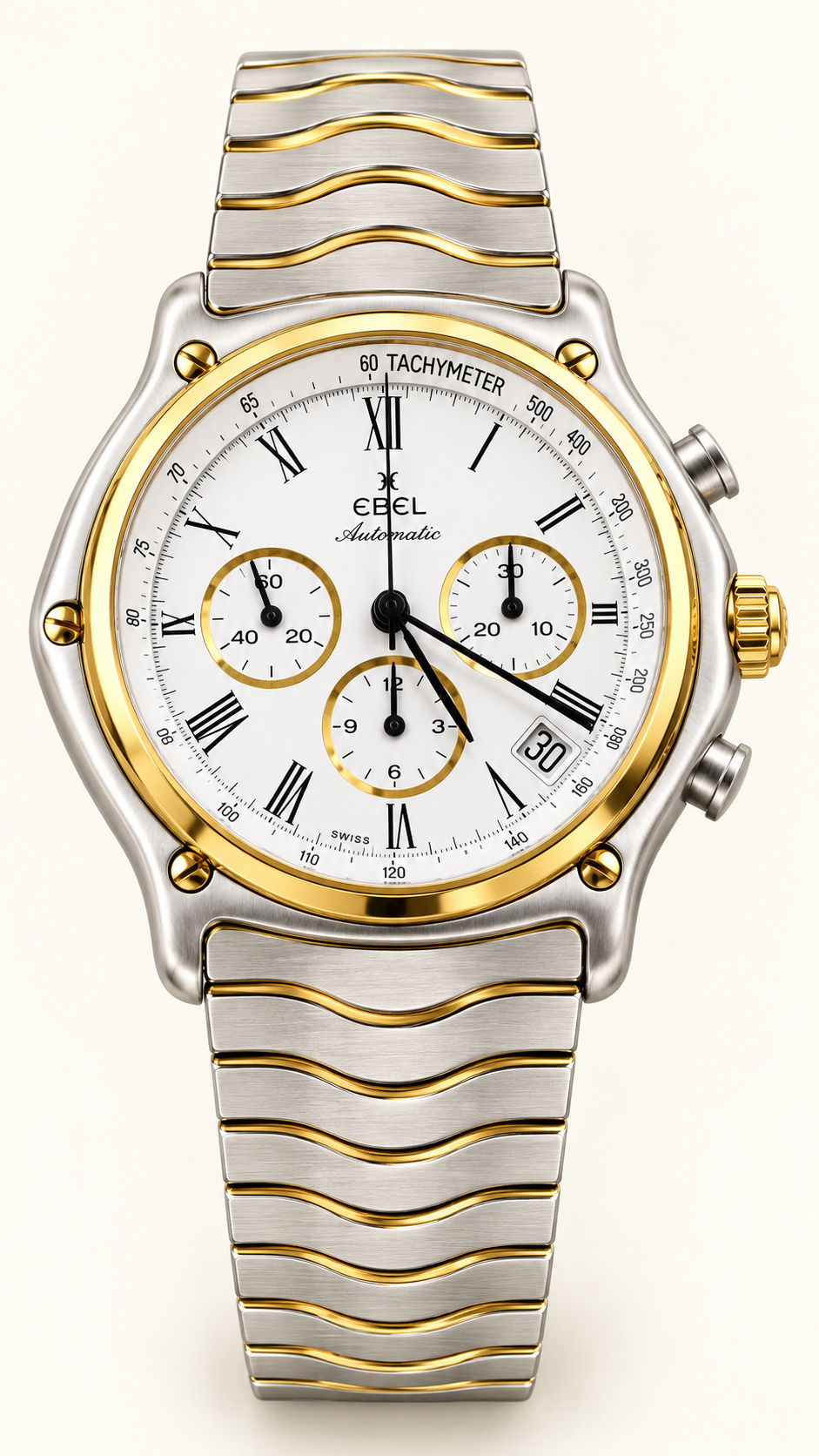 Ebel Primo Zenith 400 Steel Gold 2000s 18K Gold / Steel inv #730