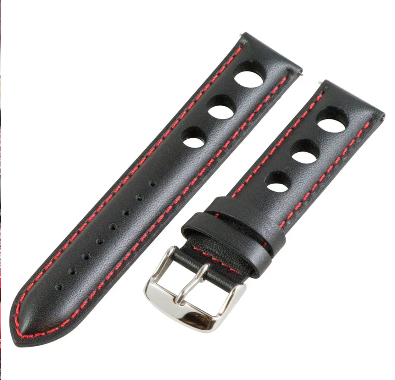 #1294 RALLY SMOOTH 3-Hole Leather Interchangeable Watch Band Strap ONLY (watch NOT included)