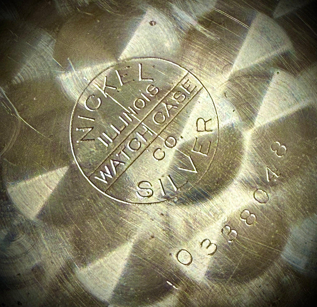 R#1417 Antique 1908 Hamilton pocket watch, adjusted movement rail road accuracy grade 974 serial number 660062 Nickel Silver Lancaster Pensilvania case no 0338048