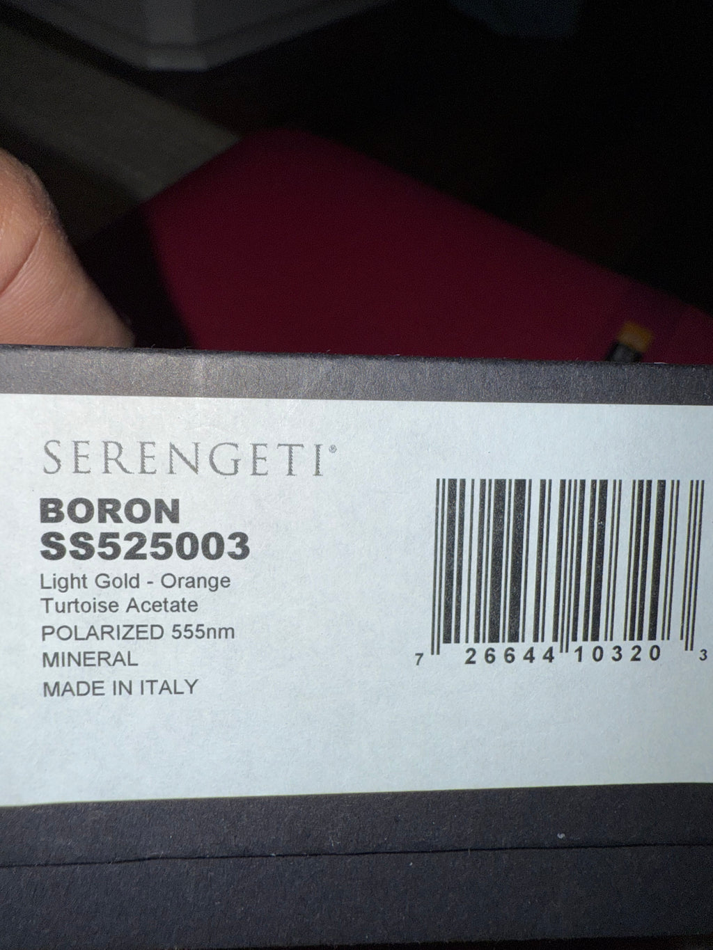 Serengeti Boron Ss525003 Light Gold - Orange Tortoise  555 Mm.  Brand New In Box