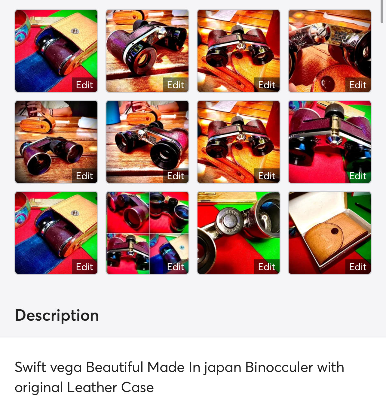 Swift vega Beautiful Made In japan Binocculer with original Leather Case