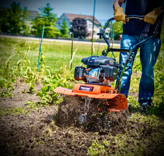 Powermate 5.0 FT-LBS orange Tiller FRONT TINE TILLER Model # PFTT142 PFTT142.1