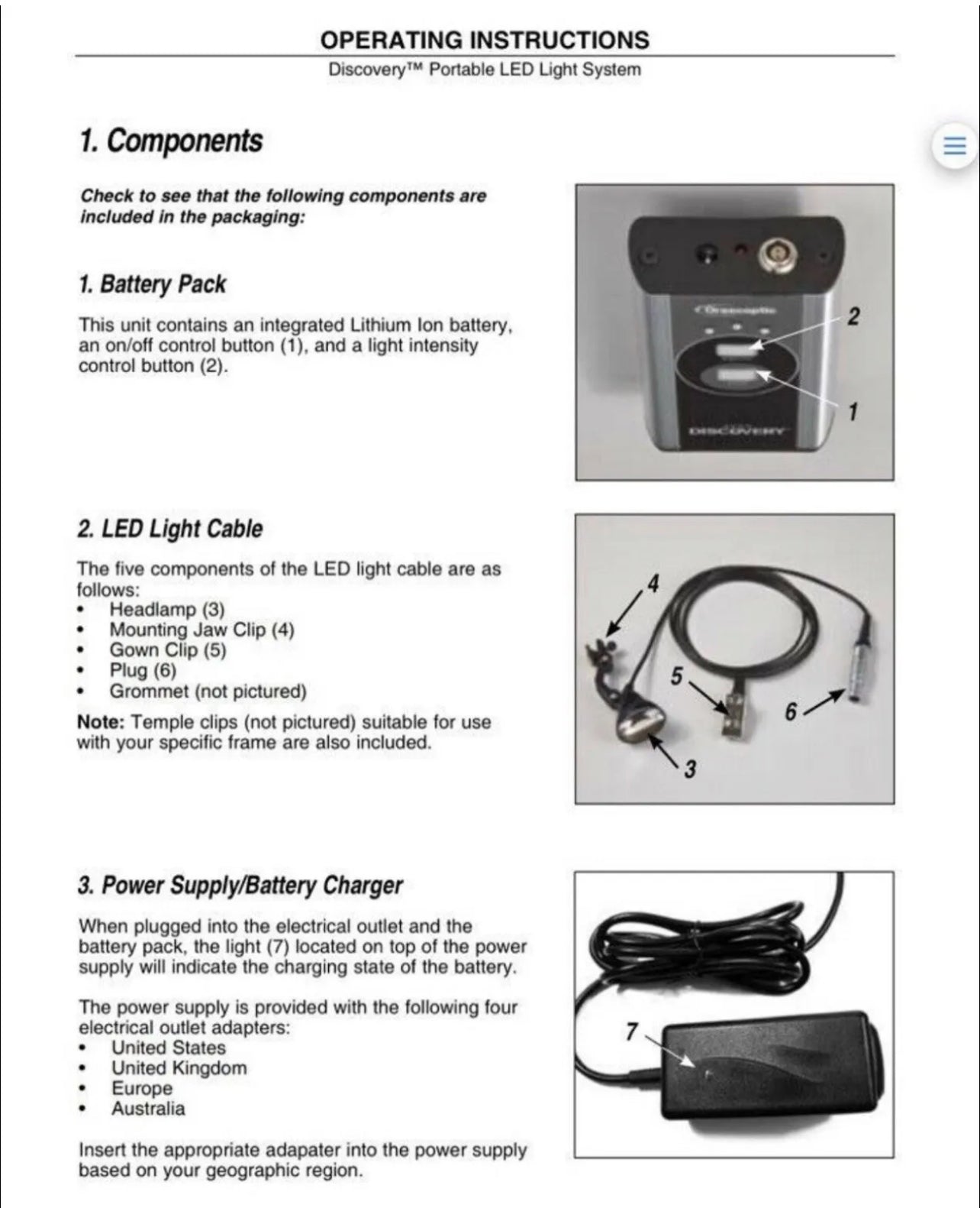 #003DIS63105190 Orascoptic Zeon Discovery LED Headlight sys for surgical Loupes, Filter 3yr warr