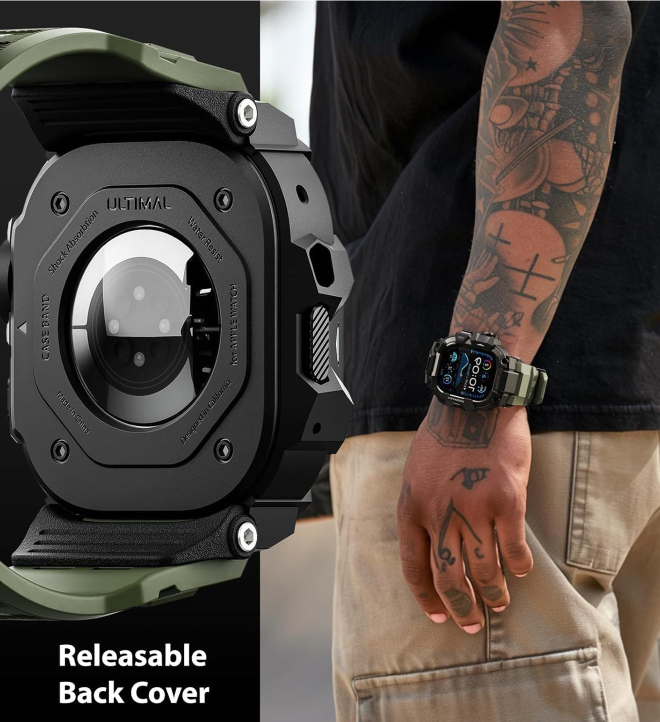 #003 Apple Watch Ultra [GPS + Cellular 49mm] Titanium Case with Midnight Ocean Band, plus tactical rugged case One Size 1K+ bought in past month