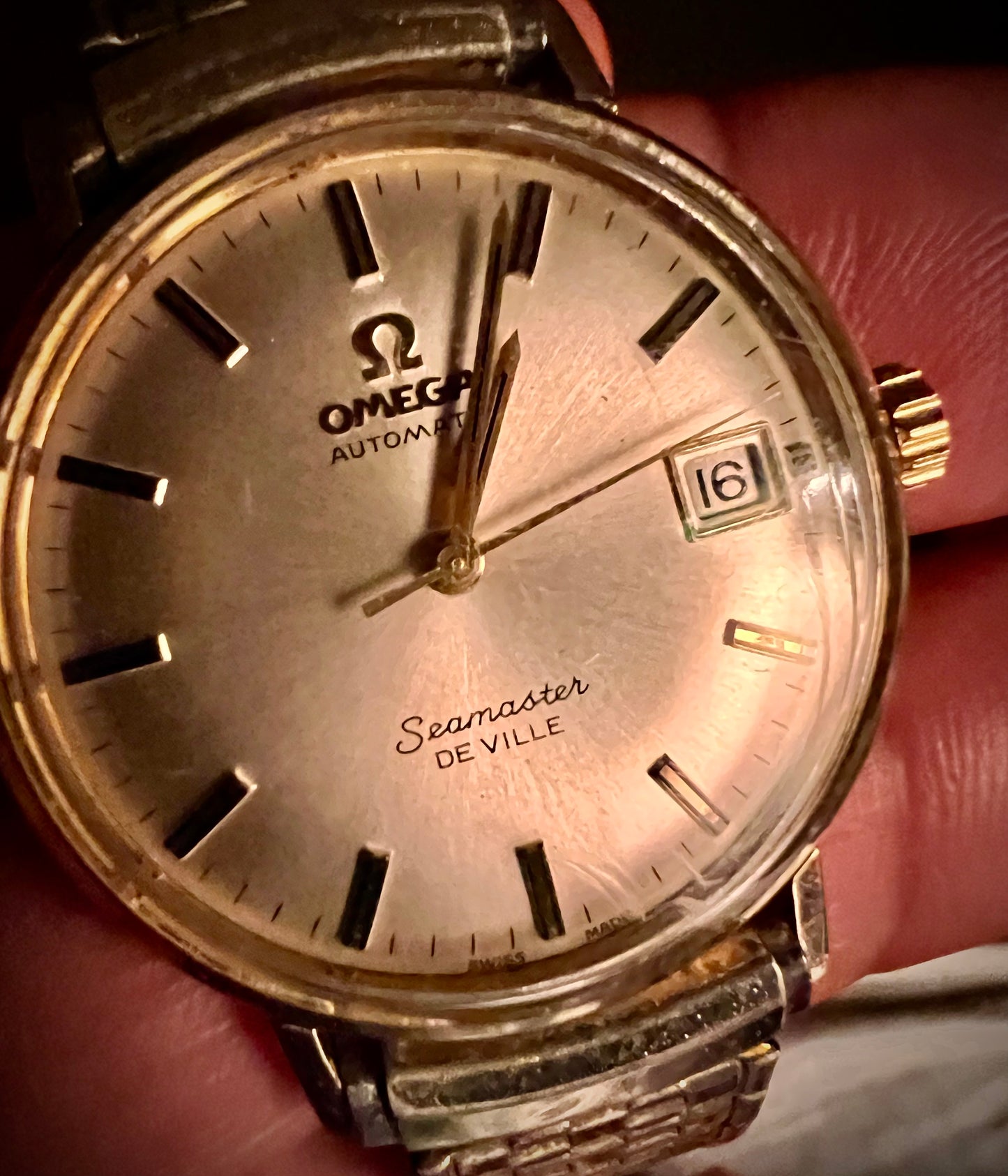 #1054 VINTAGE OMEGA Seamaster DEVILLE 14k gold filled Automatic Swiss Made