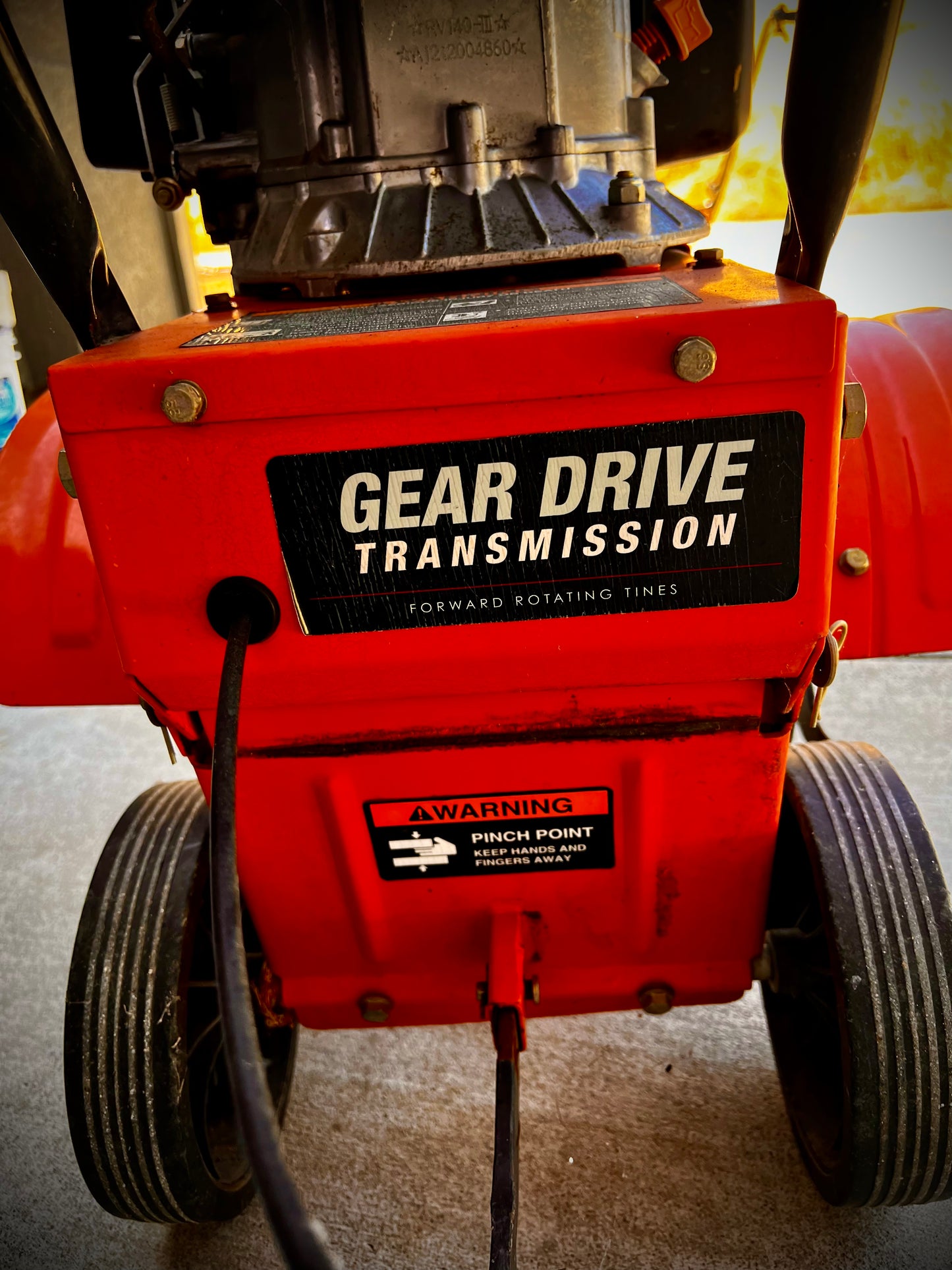 Powermate 5.0 FT-LBS orange Tiller FRONT TINE TILLER Model # PFTT142 PFTT142.1