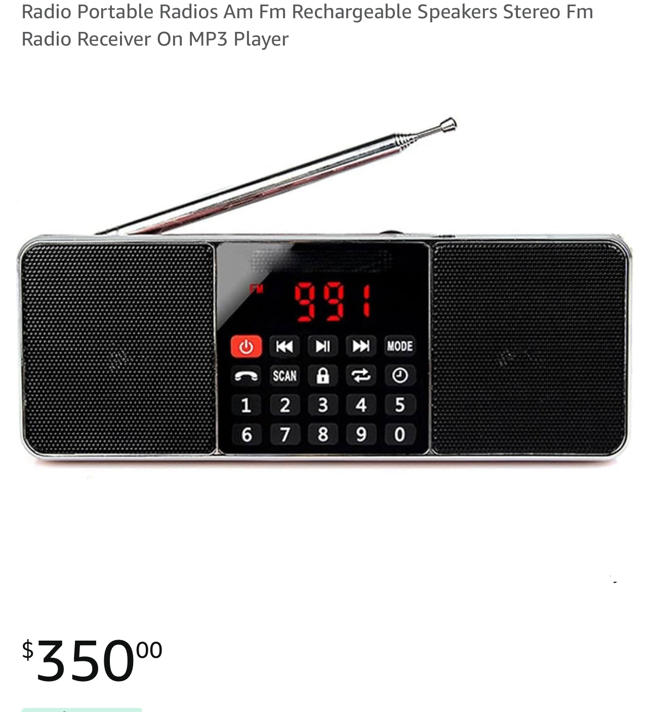 Radio Portable Radios Am Fm Rechargeable Speakers Stereo Fm Radio Receiver On MP3 Player