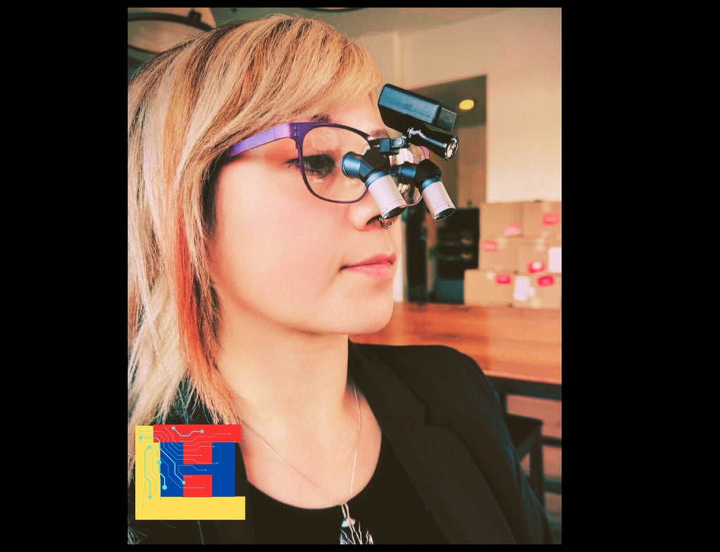 Lumadent Surgical Dental Loups 6.0x TTL Field view IPD 62mm WD 21” Purple New Prolux wireless LED Light system