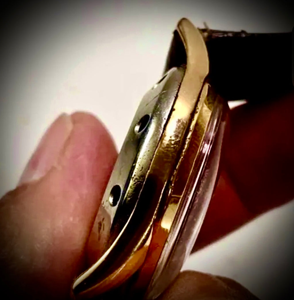 #597 Vintage Vulcain alarm Cricket Gold Tone Mechanical Wind Up wrist watch