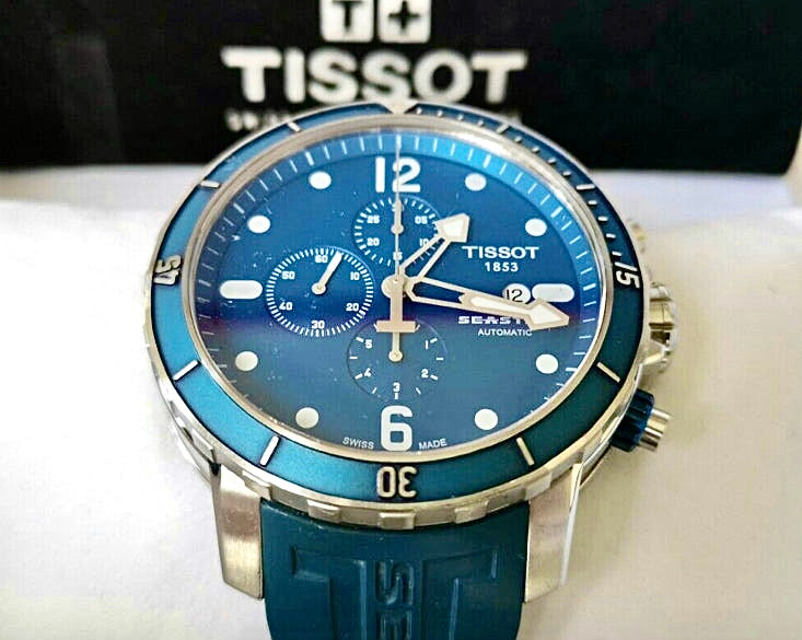 #619 Tissot Seastar 1000 Chronograph Blue Automatic 48mm MEN'S WATCH 48MM