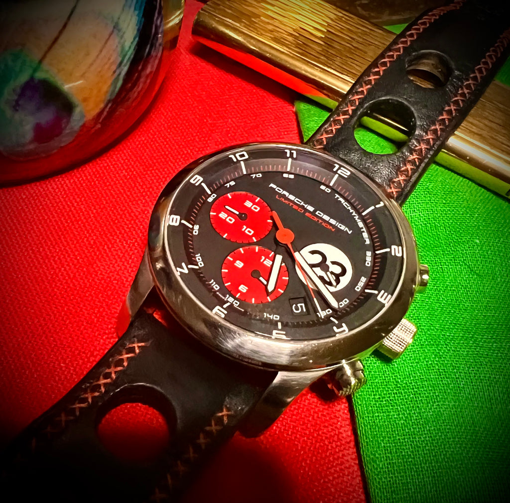 #616 Porsche Design P6612 Dashboard Chronograph Limited Edition Titanium Swiss Automatic case 42mm Lugs 22mmHighly Collectable Titanium watch car 23 winner of 1970 Lemont