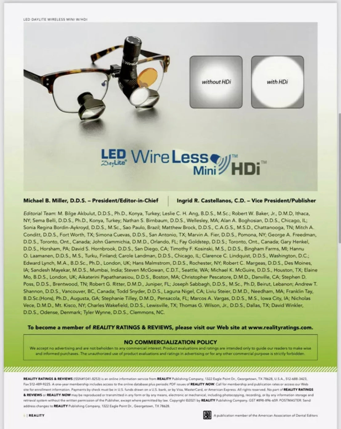 Designs for Vision wireless LED Headlight Daylight For DDS, O.S, hygenist 4years warranty