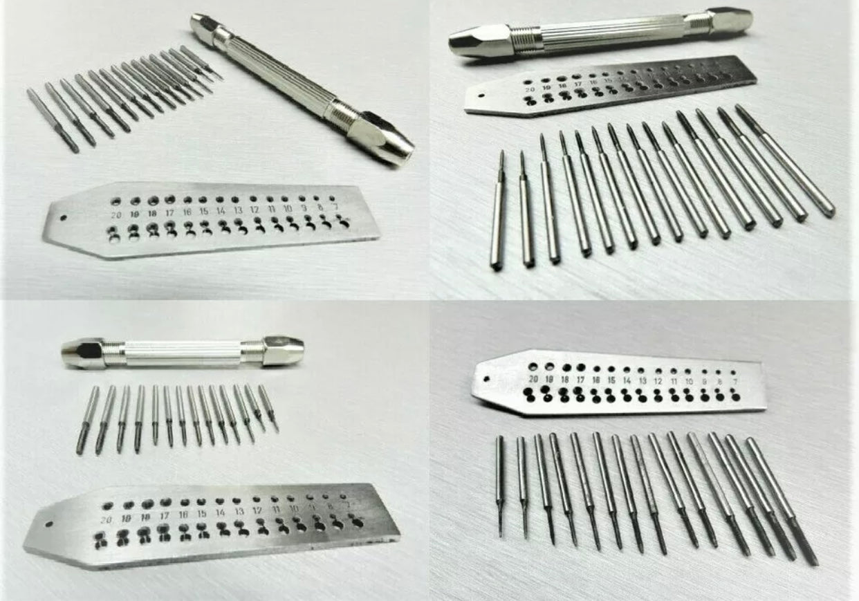 Mini Tap and Die Set 14 Taps & Screwplate & Pin Vise Set 0.7-2mm Jewelry Making