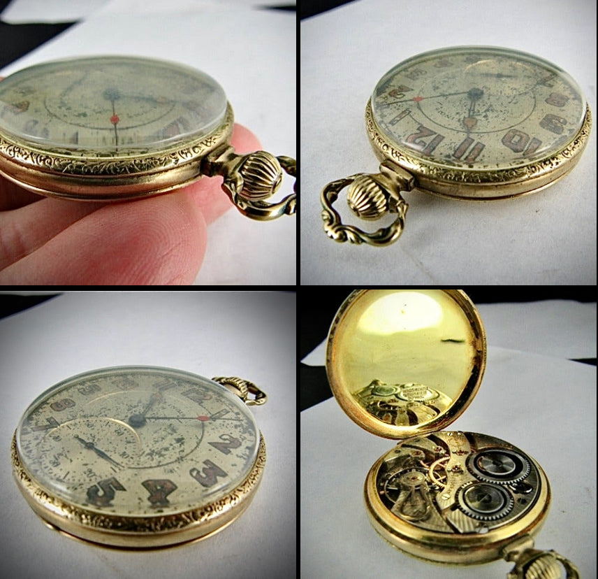 #983 14k GOLD filled 17J POCKET WATCH Illinois 12s "THE AUTOCRAT" Wadsworth WORKS