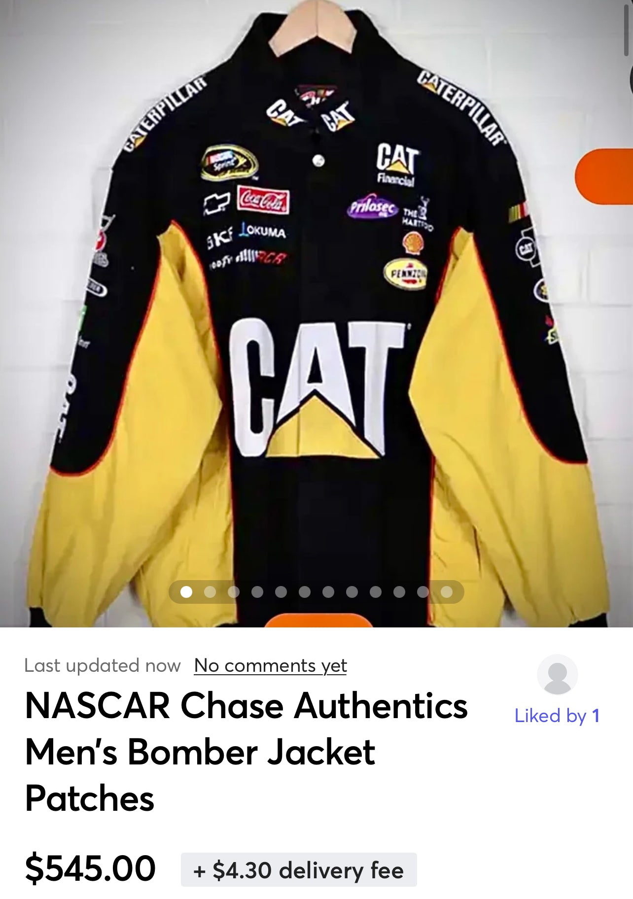 NASCAR Chase CAT Authentics Men’s Bomber Jacket Patches