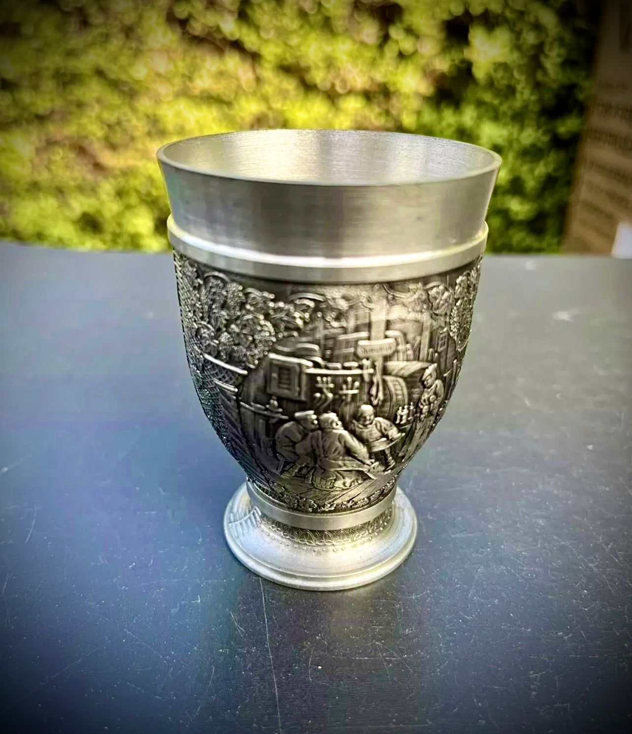 Vintage Ornate Goblet Metal Zinc Cup