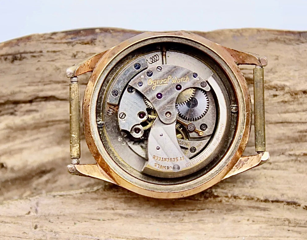R#1183 FISK OGIVAL AUTOMATIC  6209 INCABLOC MEN'S 17j SWISS WATCH 32.7mm 18.6mm