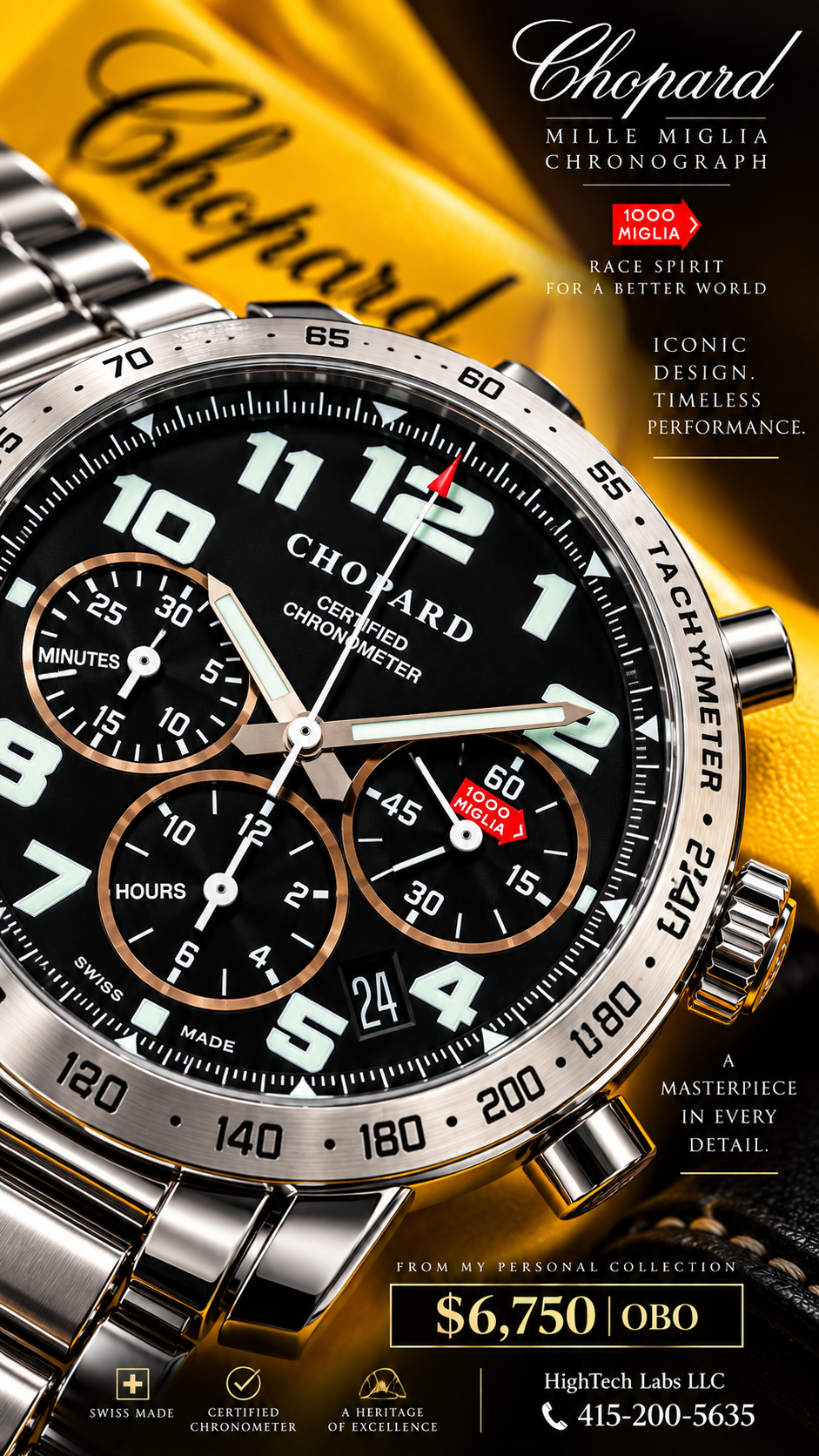 Chopard Mille Miglia Automatic Chronograph Chronometer Ref. 8920 Full Set Box Papers COSC Swiss Made Inv R#735