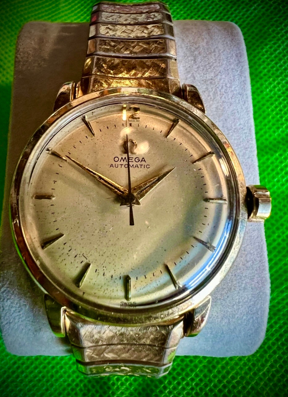 #1004 1950s Omega 10K Gold Filled Automatic cal 500 GX-6267 Movement #15171036