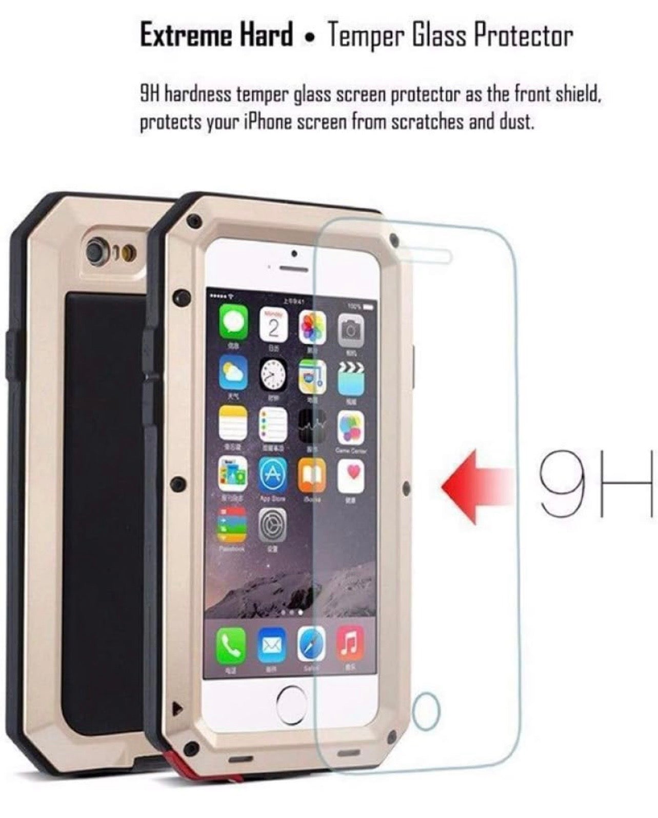 Luxury Doom Armor Life Shock Dropproof Shockproof Metal Aluminum + Silicone Protective Case for iPhone