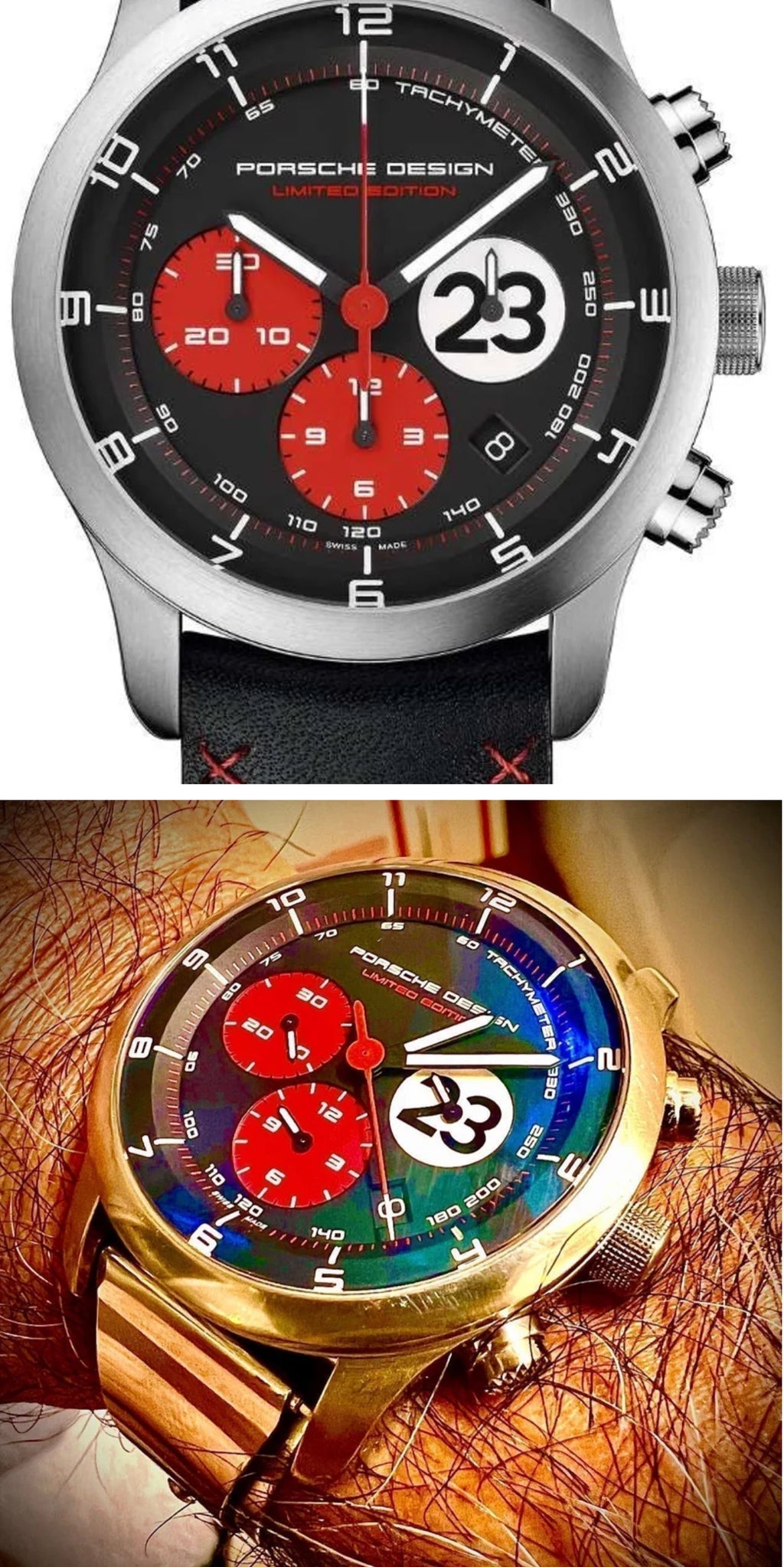 #616 Porsche Design P6612 Dashboard Chronograph Limited Edition Titanium Swiss Automatic case 42mm Lugs 22mmHighly Collectable Titanium watch car 23 winner of 1970 Lemont