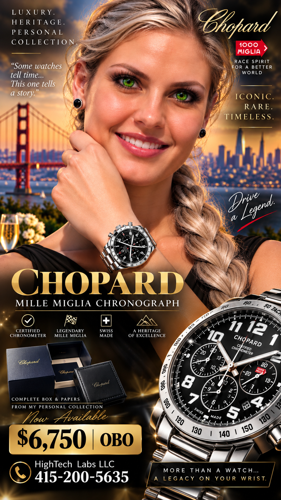 Chopard Mille Miglia Automatic Chronograph Chronometer Ref. 8920 Full Set Box Papers COSC Swiss Made Inv R#735