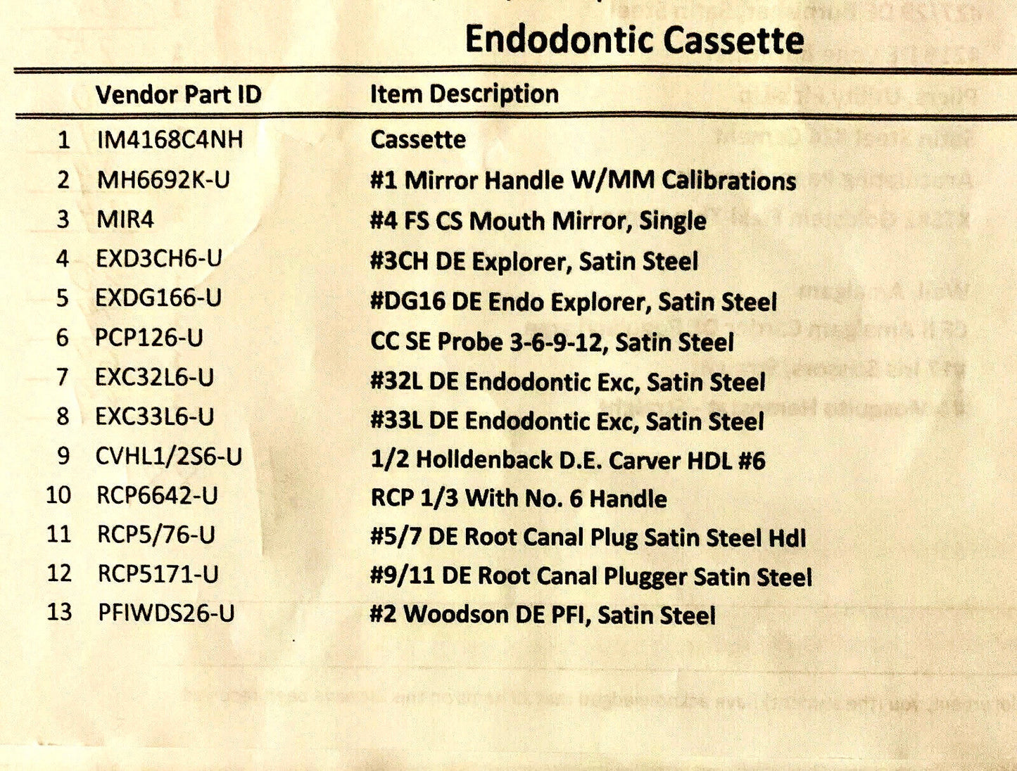 Reserved for Imtiaz HU FRIEDY ENDO CASSETTE W 20 Instruments