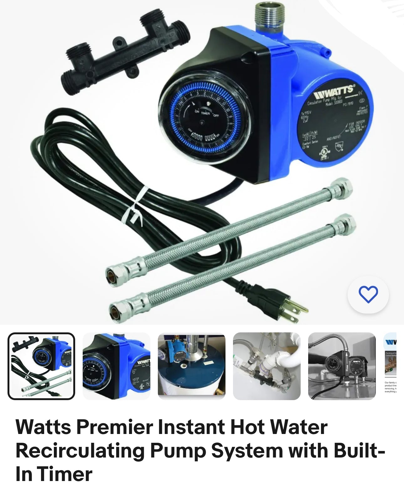 WATTS 500800 Hot Water Recirculating System With Built-InTimer