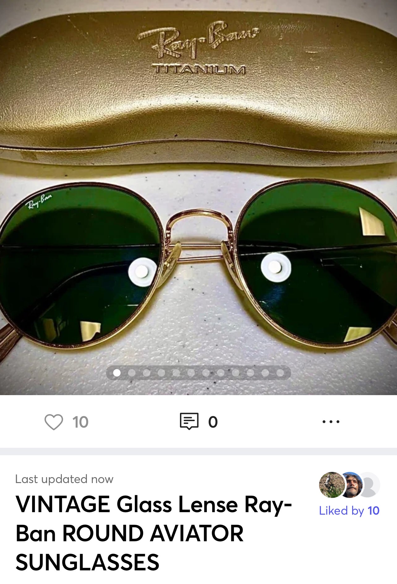 Beautiful VINTAGE Glass Lense Ray-Ban ROUND AVIATOR SUNGLASSES