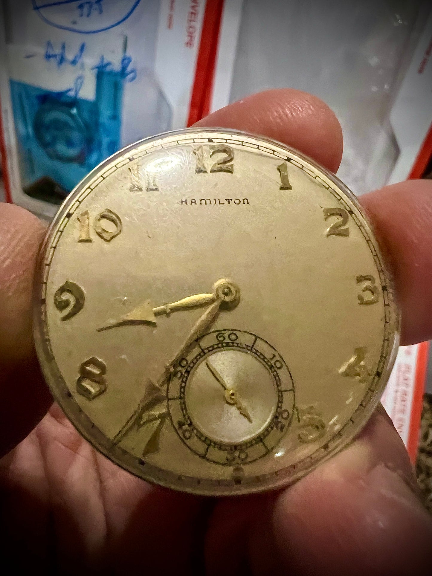 R#992-D Hamilton-A Pocket watch Movement for parts or not working