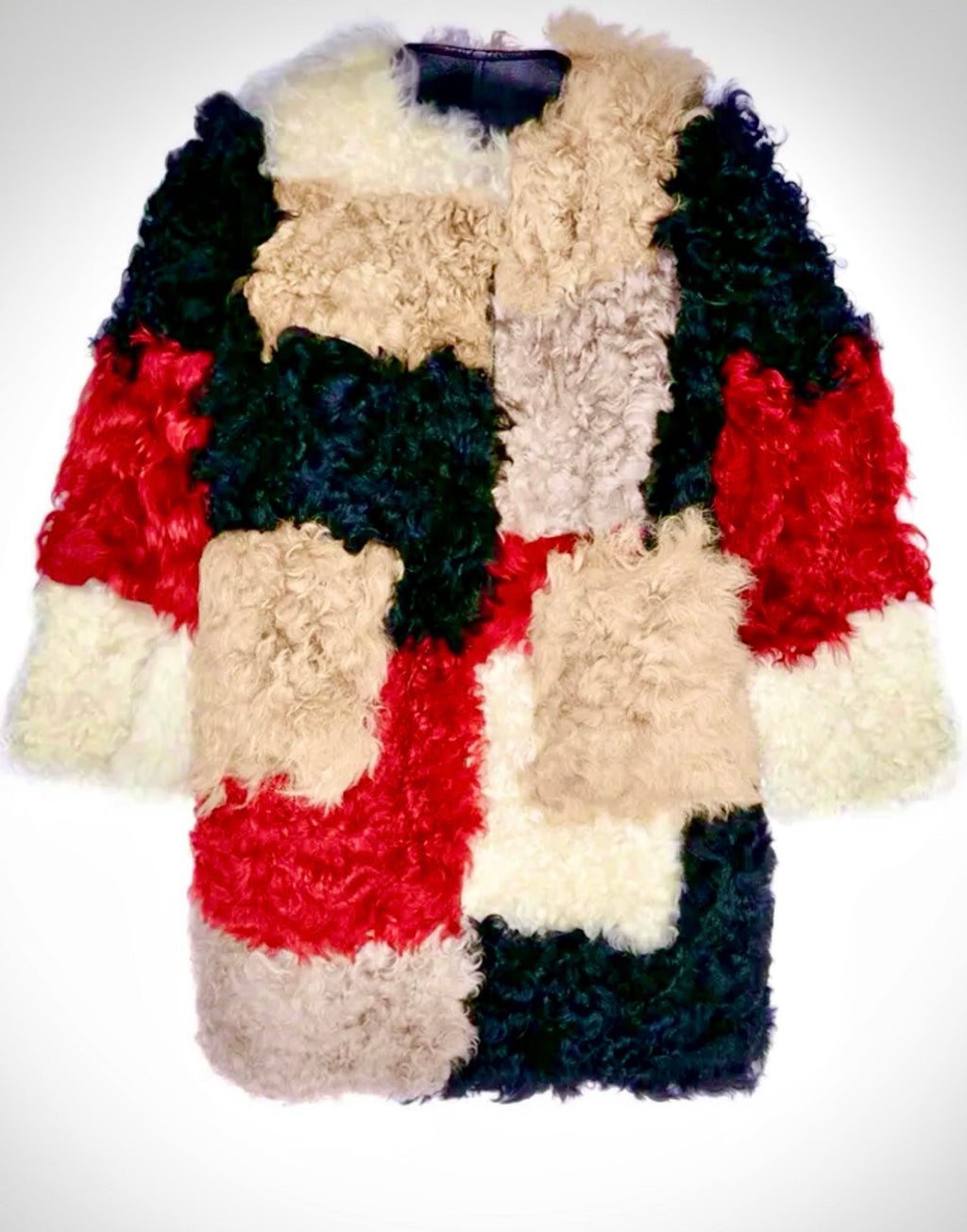MARNI REVERSIBLE COLOR-BLOCK SHEARLING COAT — RARE FIND — MADE IN ITALY