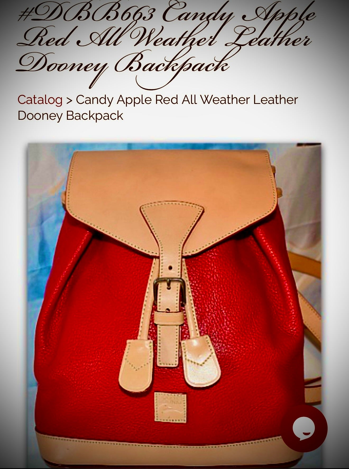 Candy Apple Red All Weather Leather Dooney Backpack Red and Beige beautiful Two tone Made in USA