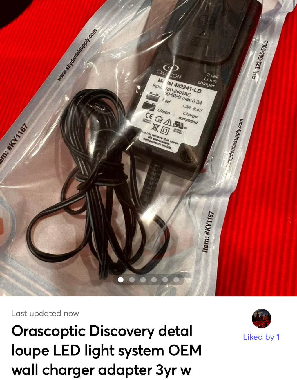 #001 Discovery loupe LED light system OEM wall charger adapter with 3 yr Warranty