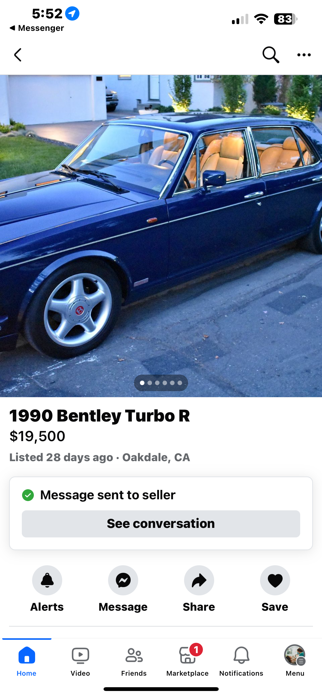 Sample 1990 Bentley Turbo R Rolls Royce face book by Glen go see modesto Costco