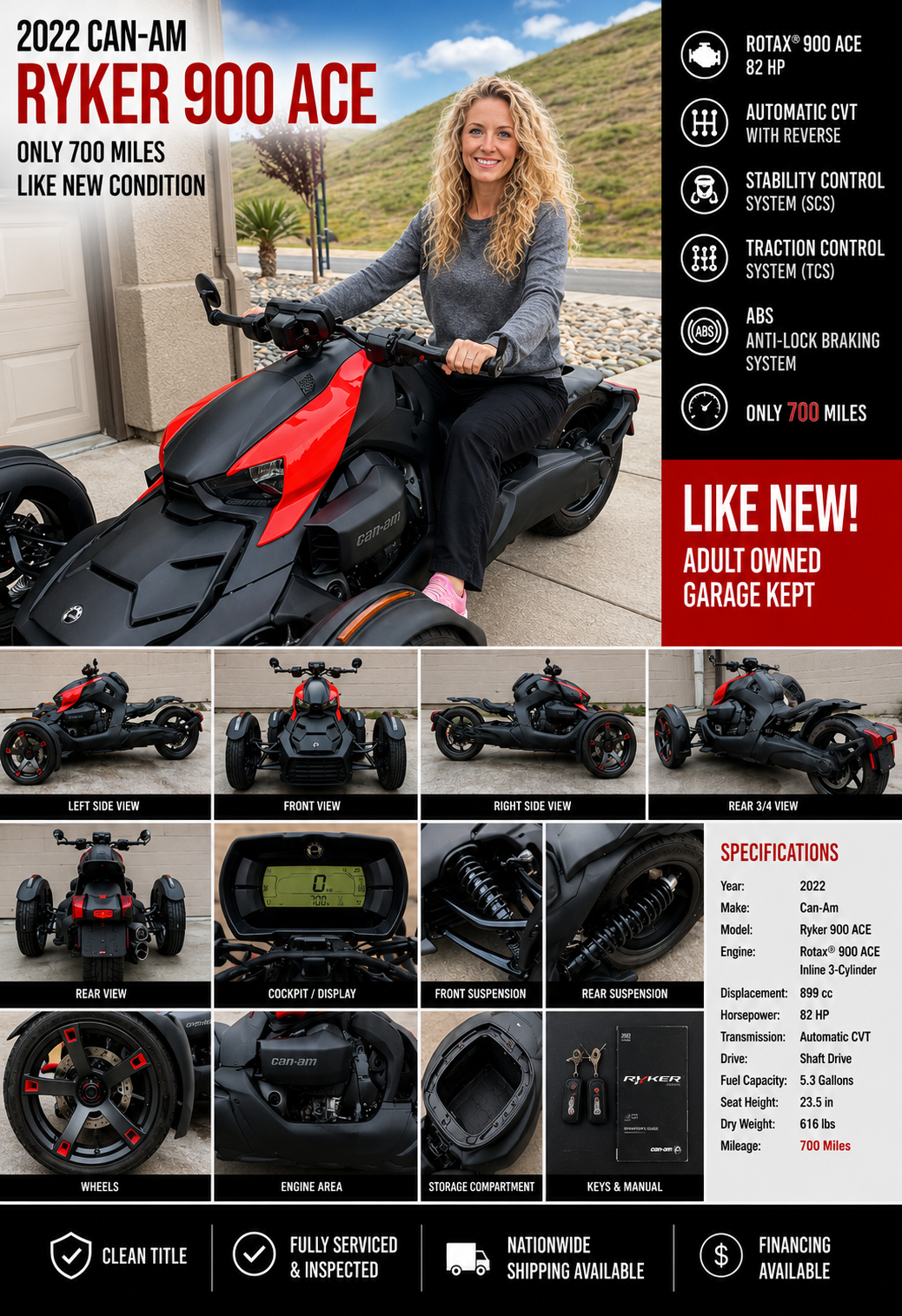 2022 Can-Am Ryker 900 ACE