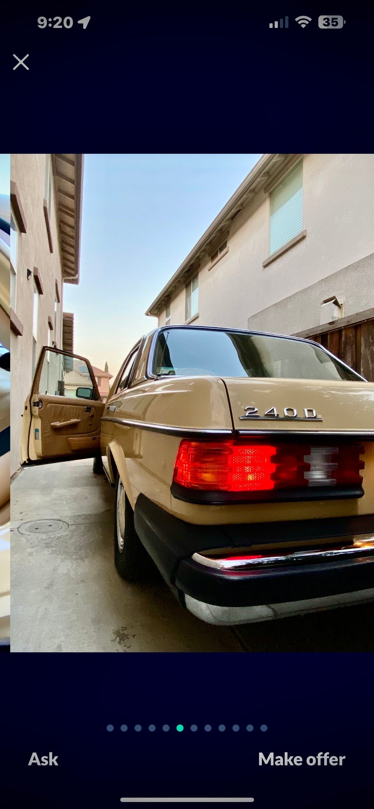 1982 Mercedes-Benz 240D Base Sedan 4-Door 2.4L 2404CC 4 cylinder DIESEL SOHC Naturally Aspirated 83K miles emaculate condition all original