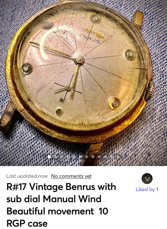 R#17 Vintage Benrus with sub dial Manual Wind Beautiful movement  10 RGP case