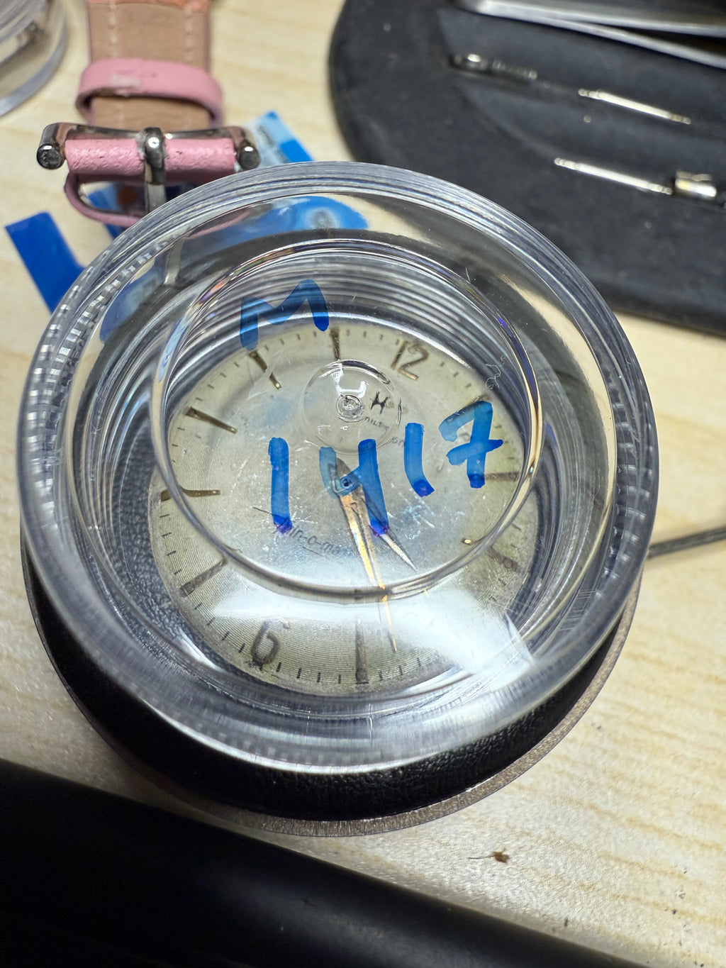 M# 1417 hamilton Thinomatic movemnet only with dial and hands working