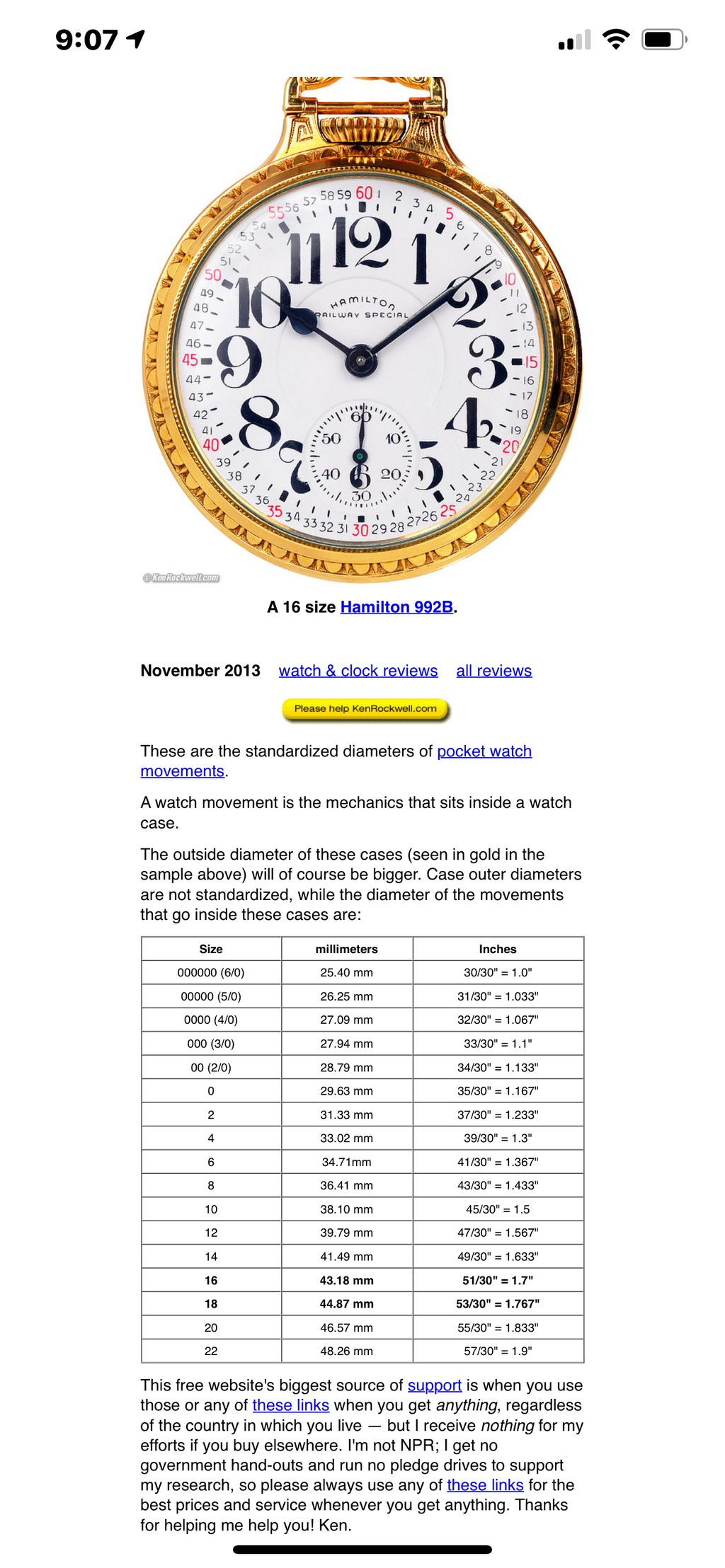 #587 Mint 1948  Hamilton 992B Railway Special Pocket Watch 21J Size16 10k Gold Filled