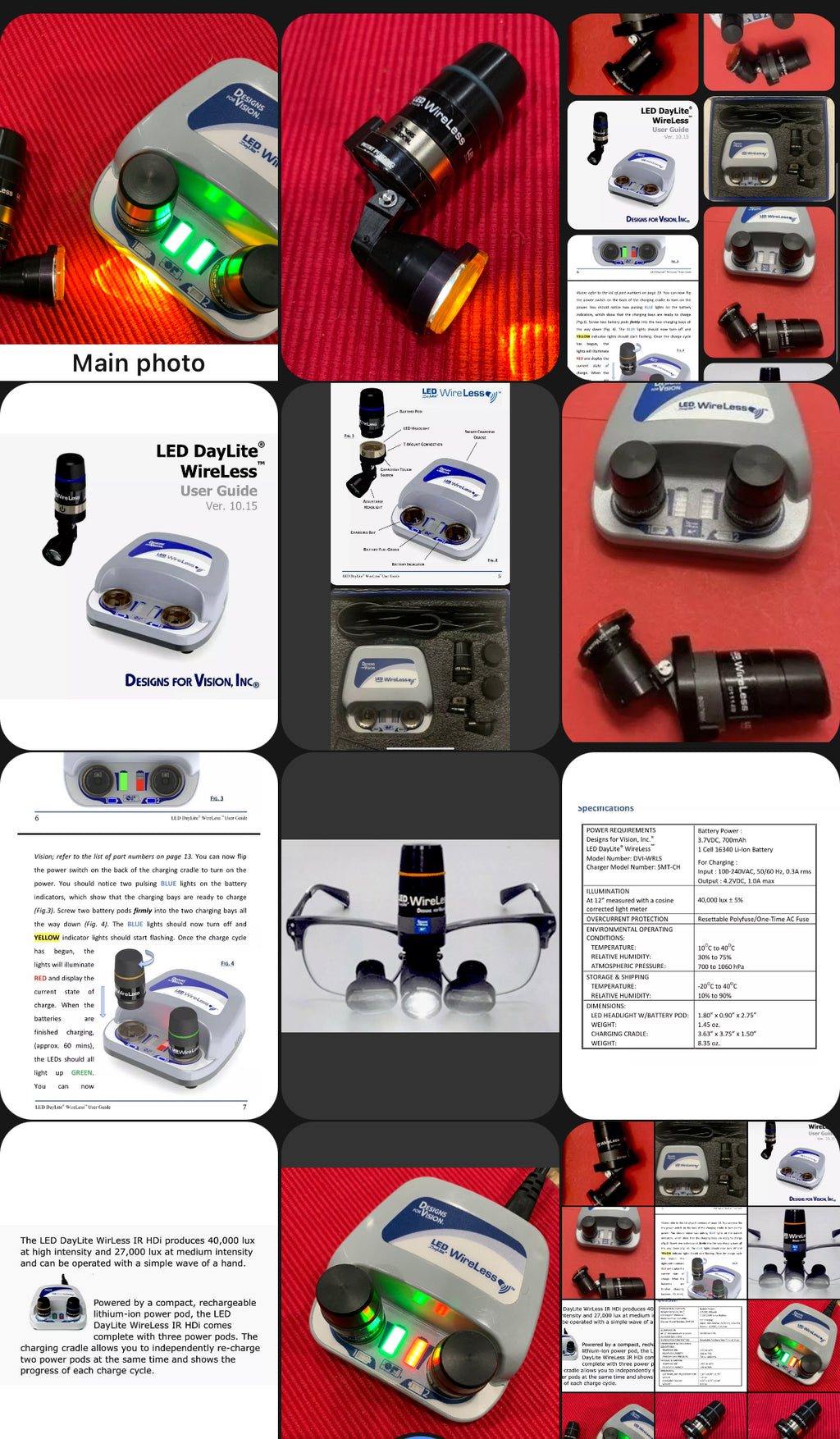 #002 Designs for Vision Dental Loupes HDi Wireless And Touchless headlight 7 years warranty