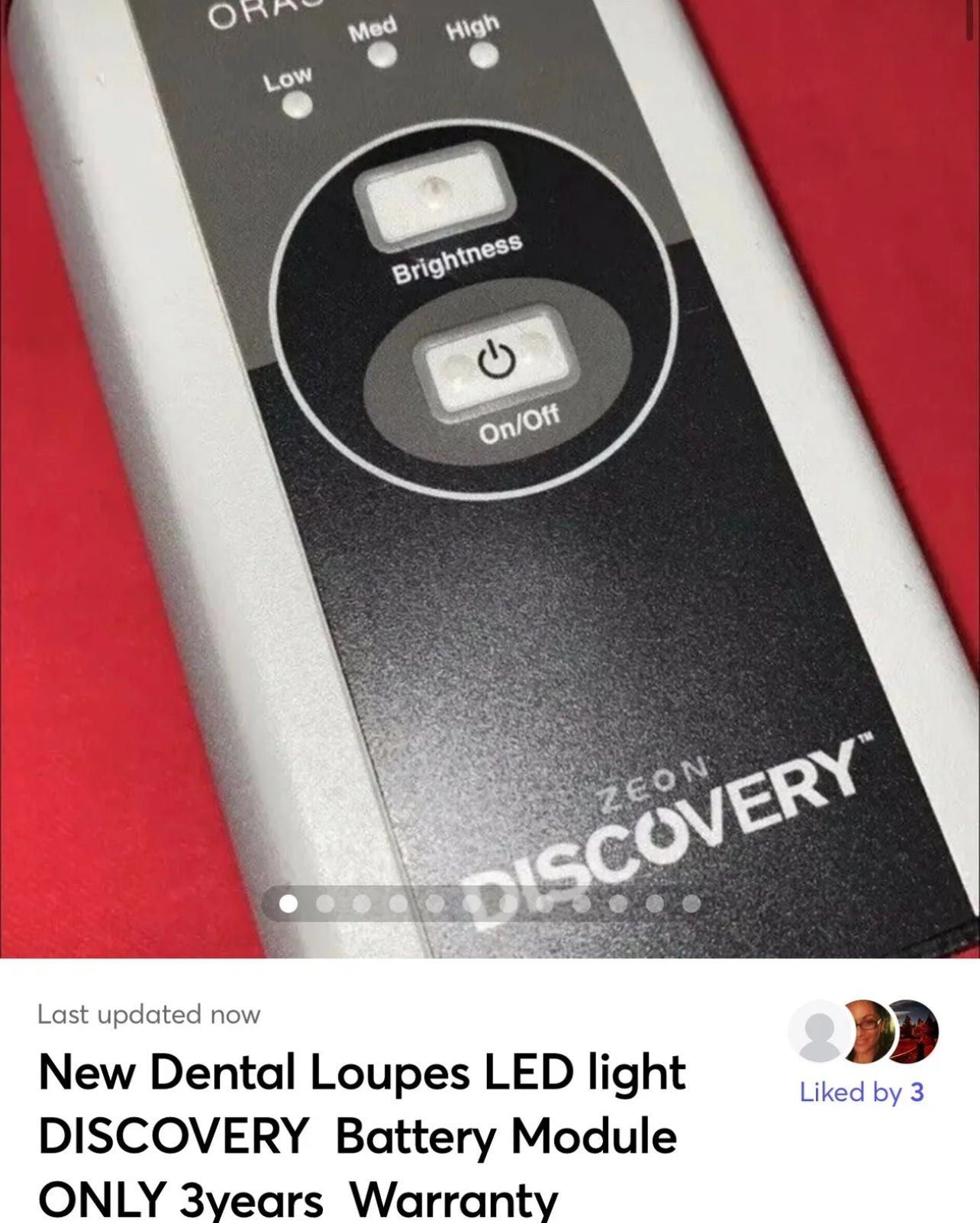 New Orascoptic Zeon Discovery Portable Dental Loupe Light Battery ONLY 1 year Warranty