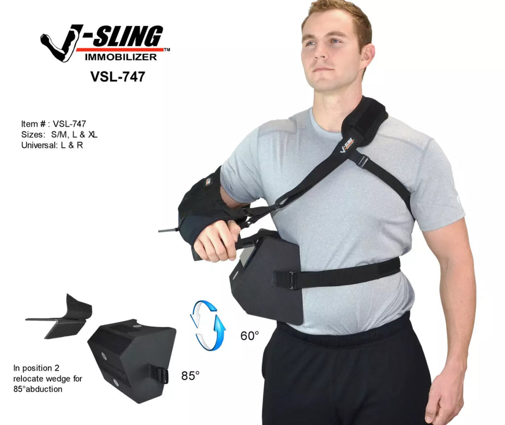 V-Sling Shoulder Immobilizer & Sling, with Removable Abduction Base - Large NEW