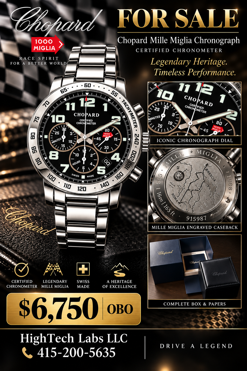 Chopard Mille Miglia Automatic Chronograph Chronometer Ref. 8920 Full Set Box Papers COSC Swiss Made Inv R#735