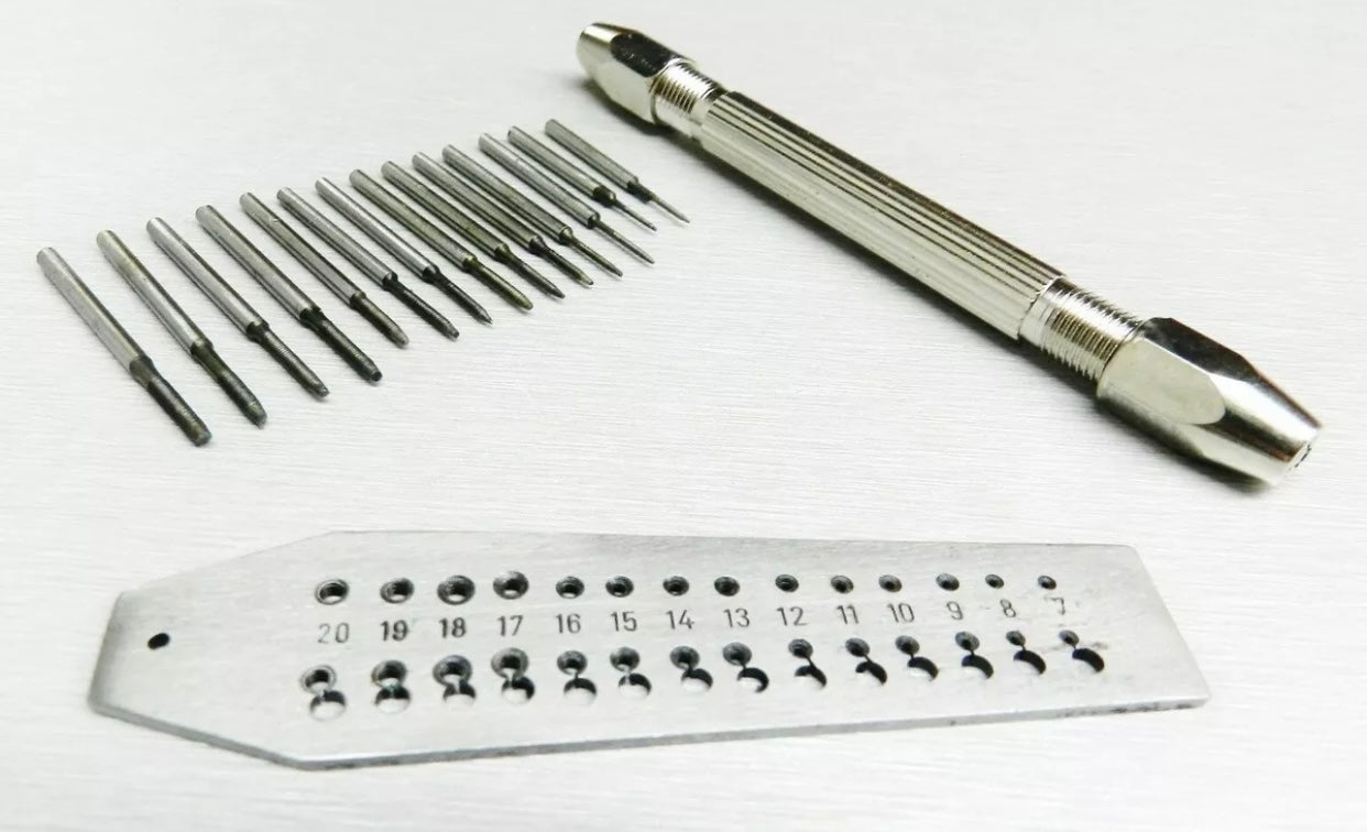 Mini Tap and Die Set 14 Taps & Screwplate & Pin Vise Set 0.7-2mm Jewelry Making