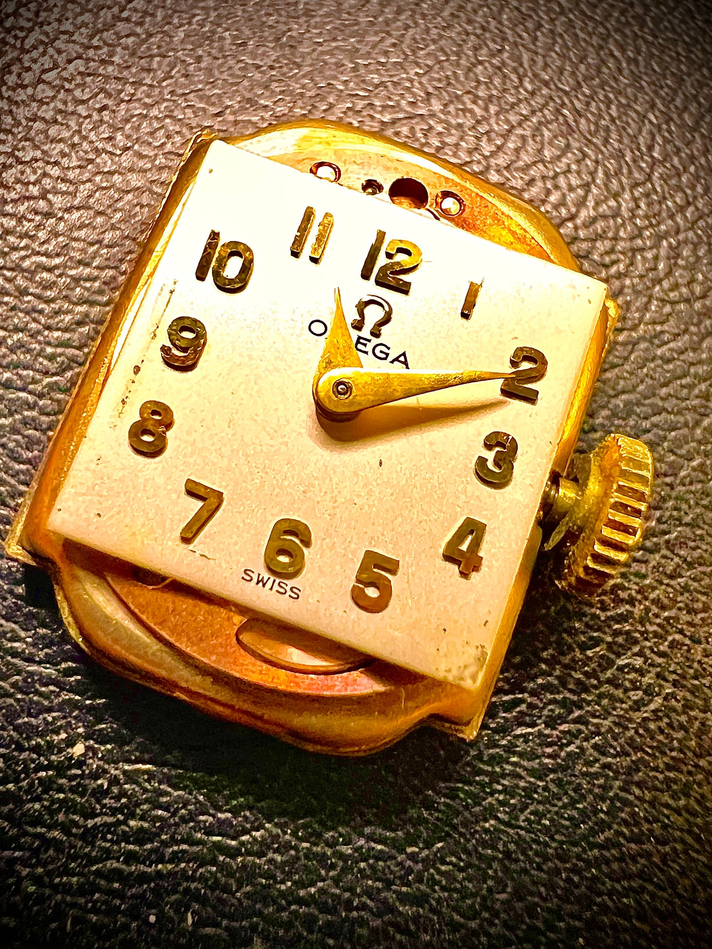 #1211 Omega ladies square 14K Gold filled beautiful 1920s Ladies Cocktail wrist watch