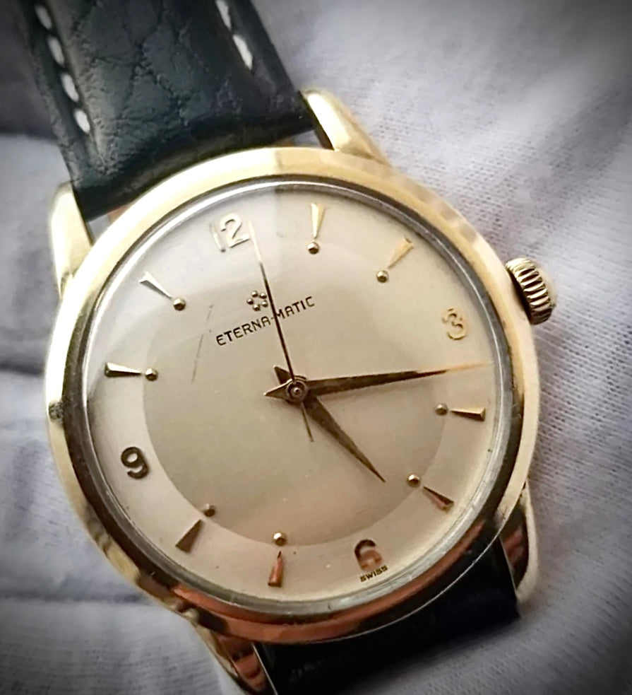 #1406 Vintage Eterna Matic automatic cal 1253uc Gold filled men's watch montre uhren