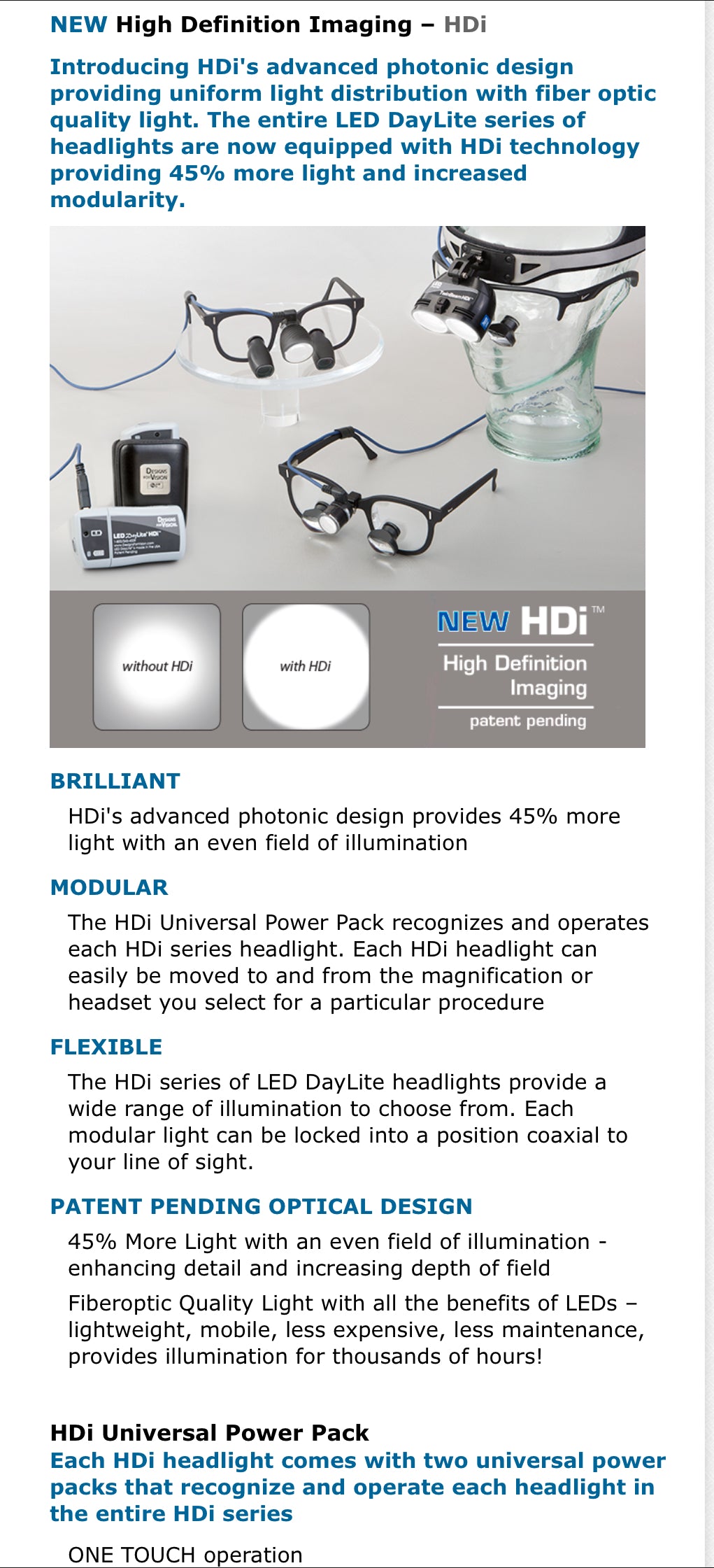 Designs for Vision LED DayLite WireLess IR HDi Dental - Oral - Plastic Surgical Headlight System