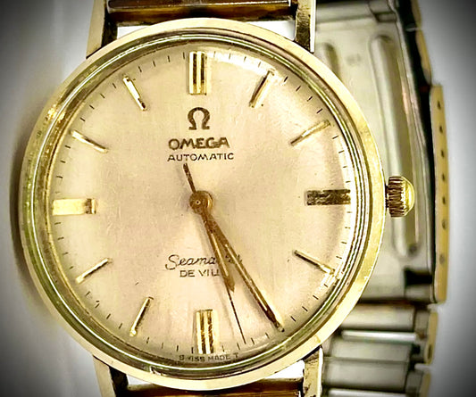 #1345 Vintage Omega Seamaster Deville Automatic Watch Men's 14K Gold Filled caliber 550