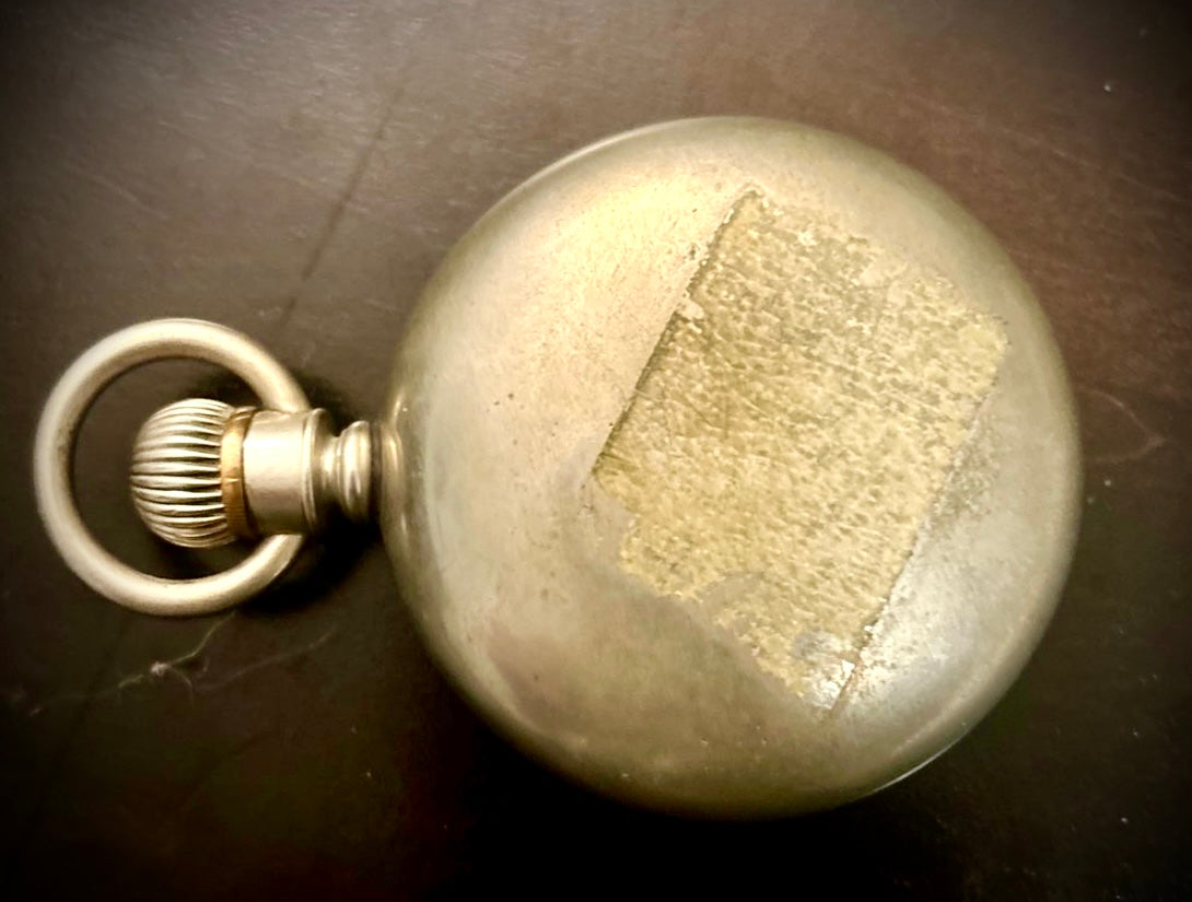 R#1417 Antique 1908 Hamilton pocket watch, adjusted movement rail road accuracy grade 974 serial number 660062 Nickel Silver Lancaster Pensilvania case no 0338048